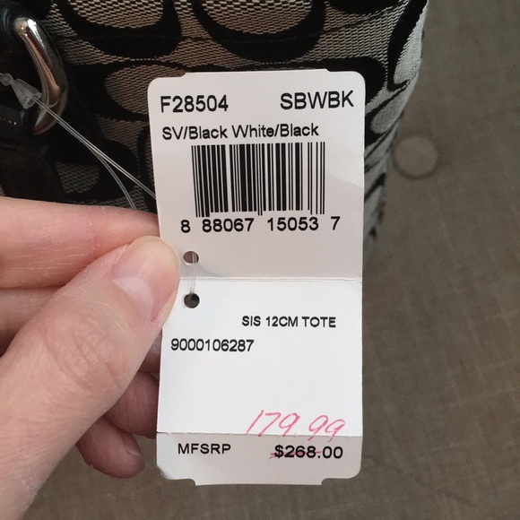 NWT Black & White Coach Purse - Picture 7 of 8